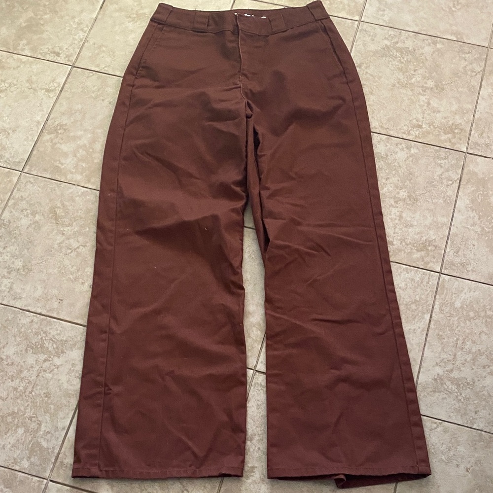 Dickies Wide Leg Pants Brown - Picture 1 of 7